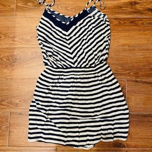 NWT American eagle I love h81 romper striped navy blue white size large